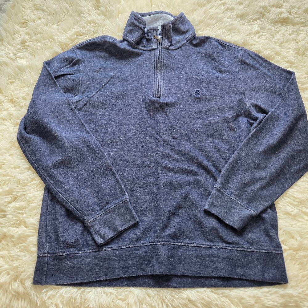 IZOD Saltwater Relaxed Classics 1/4 Zip Sweater Marled Blue Men's Size XL